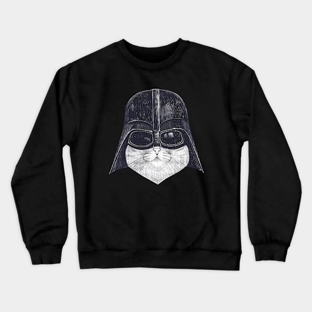 Dark cat on black Crewneck Sweatshirt by kodamorkovkart